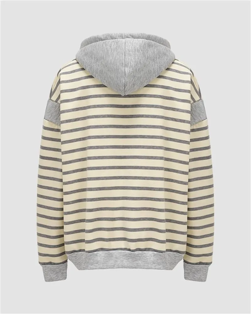 Retro Stripe Oversized Hoodie