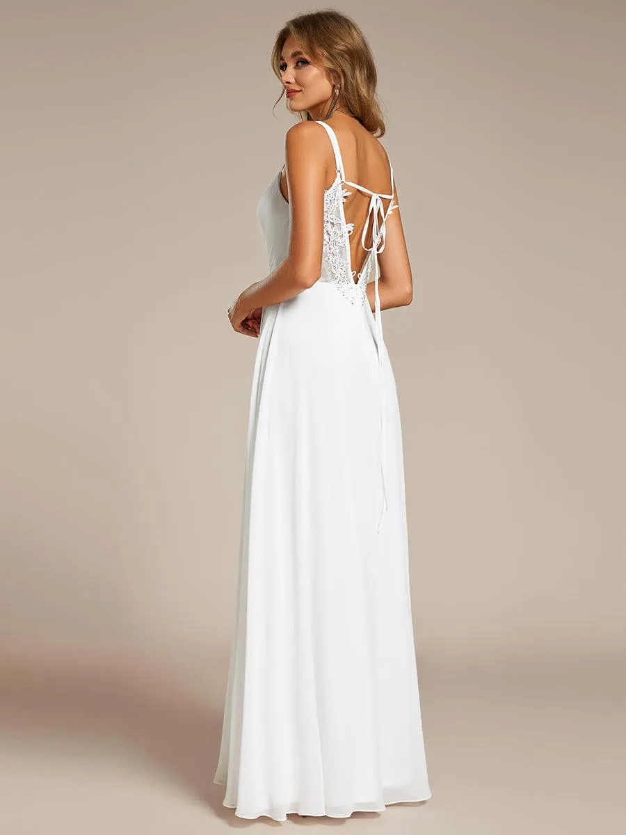 Robe de mariée multi-usages dos nu en mousseline