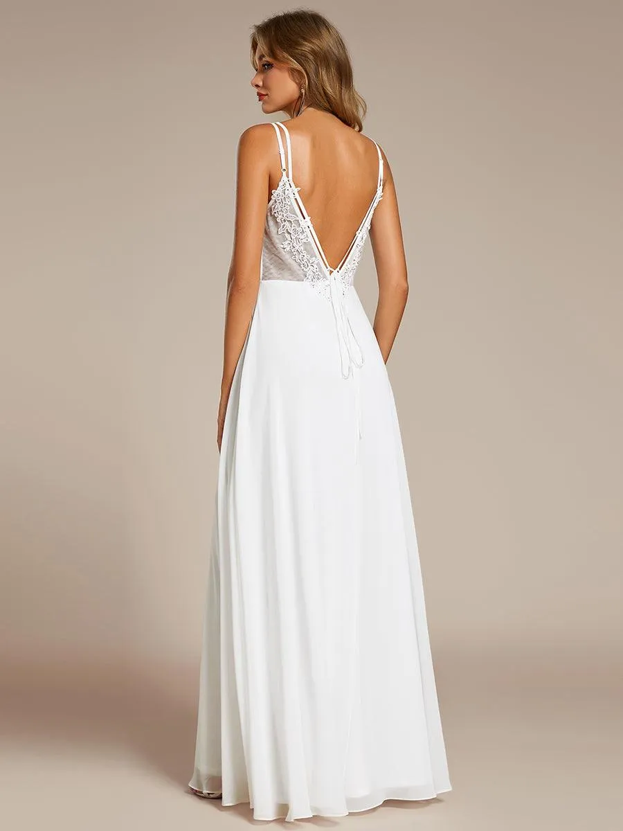 Robe de mariée multi-usages dos nu en mousseline