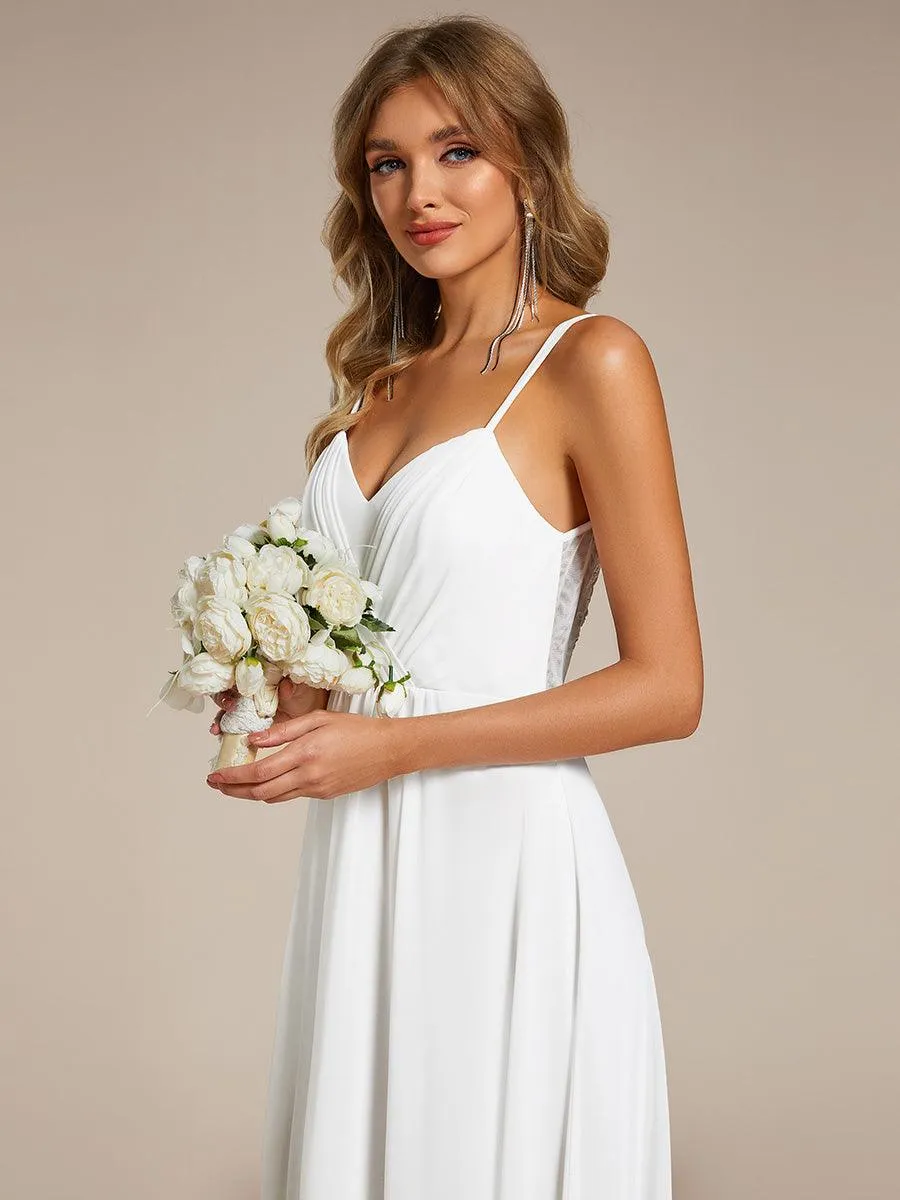 Robe de mariée multi-usages dos nu en mousseline