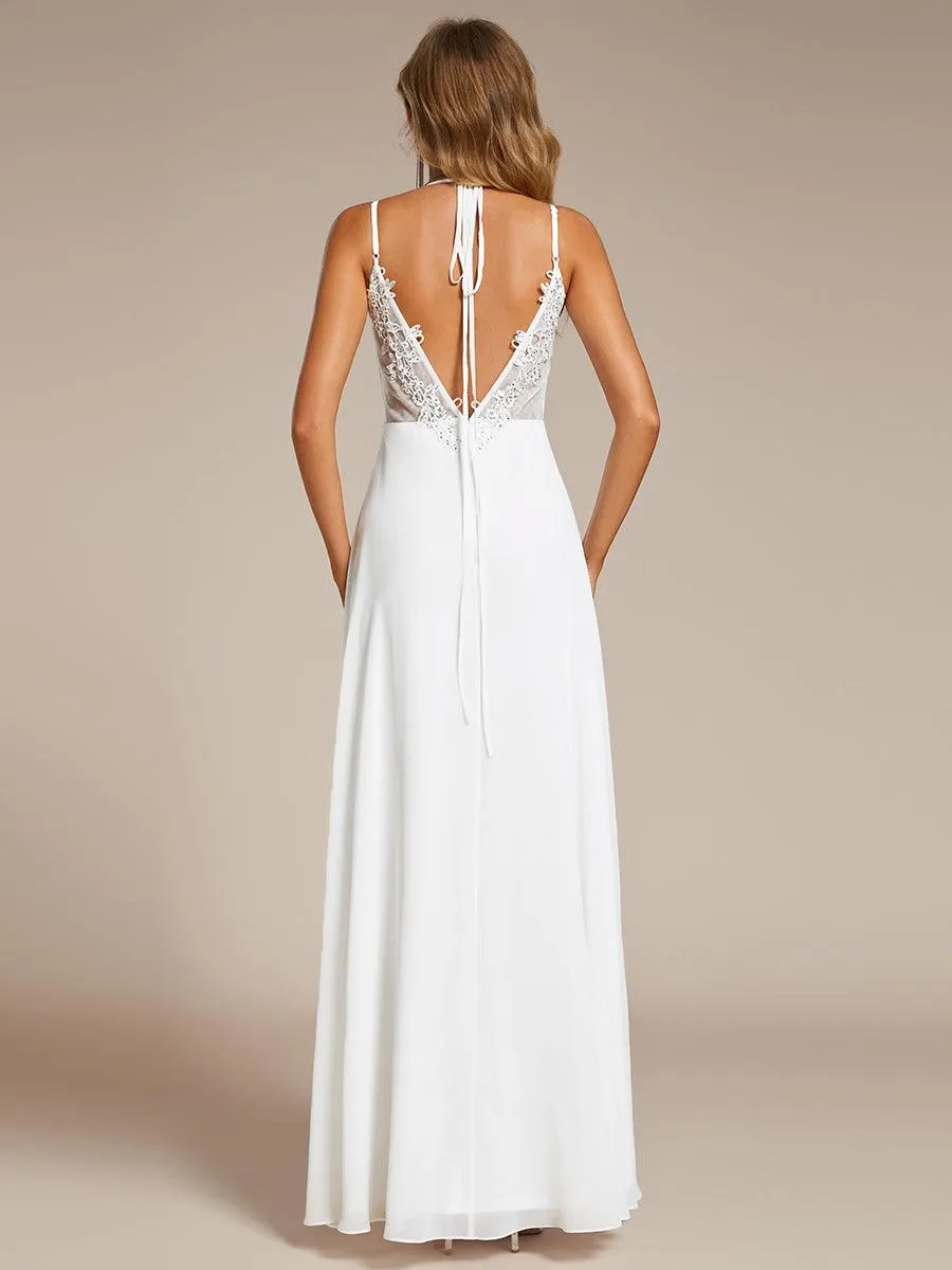 Robe de mariée multi-usages dos nu en mousseline