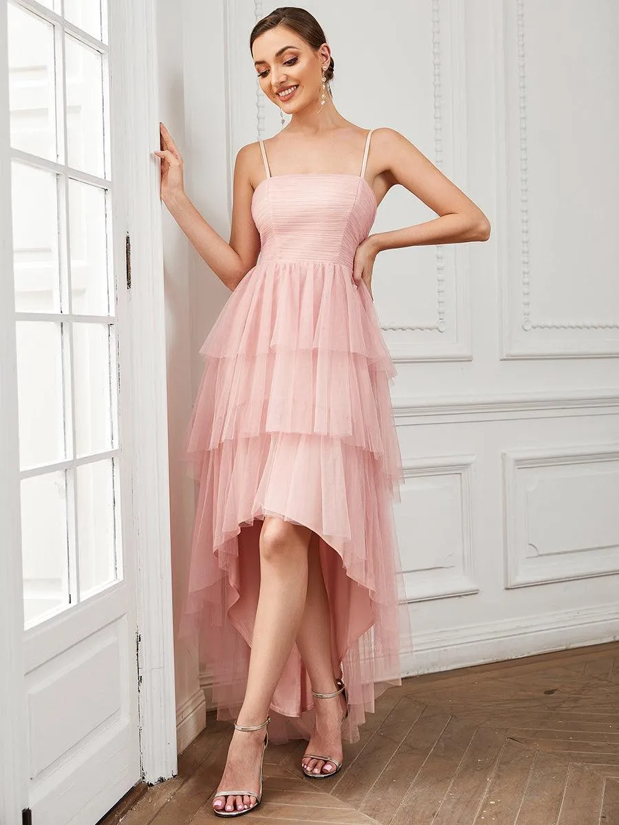 Robe demoiselle d'honneur Volants Tulle Bretelles minces