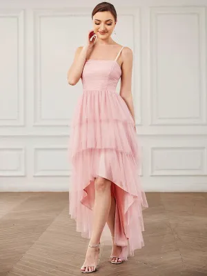 Robe demoiselle d'honneur Volants Tulle Bretelles minces