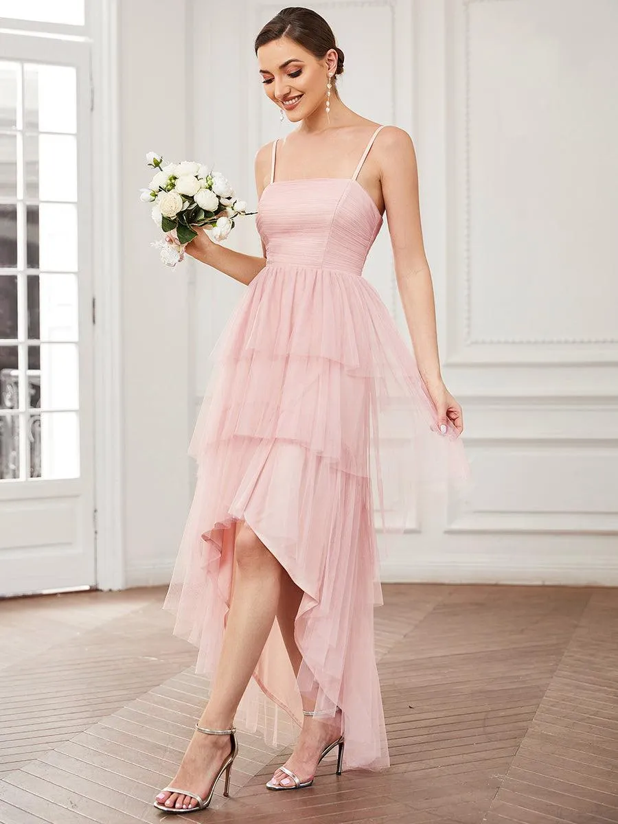 Robe demoiselle d'honneur Volants Tulle Bretelles minces