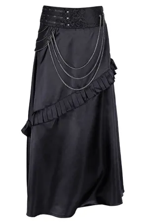 Rowland Black Steampunk Layered Skirt