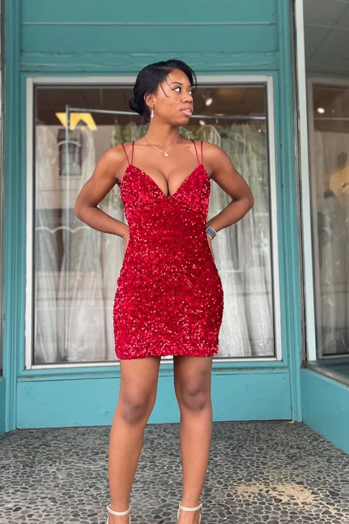 Royal Blue Sequin Boydcon Mini Party Dress