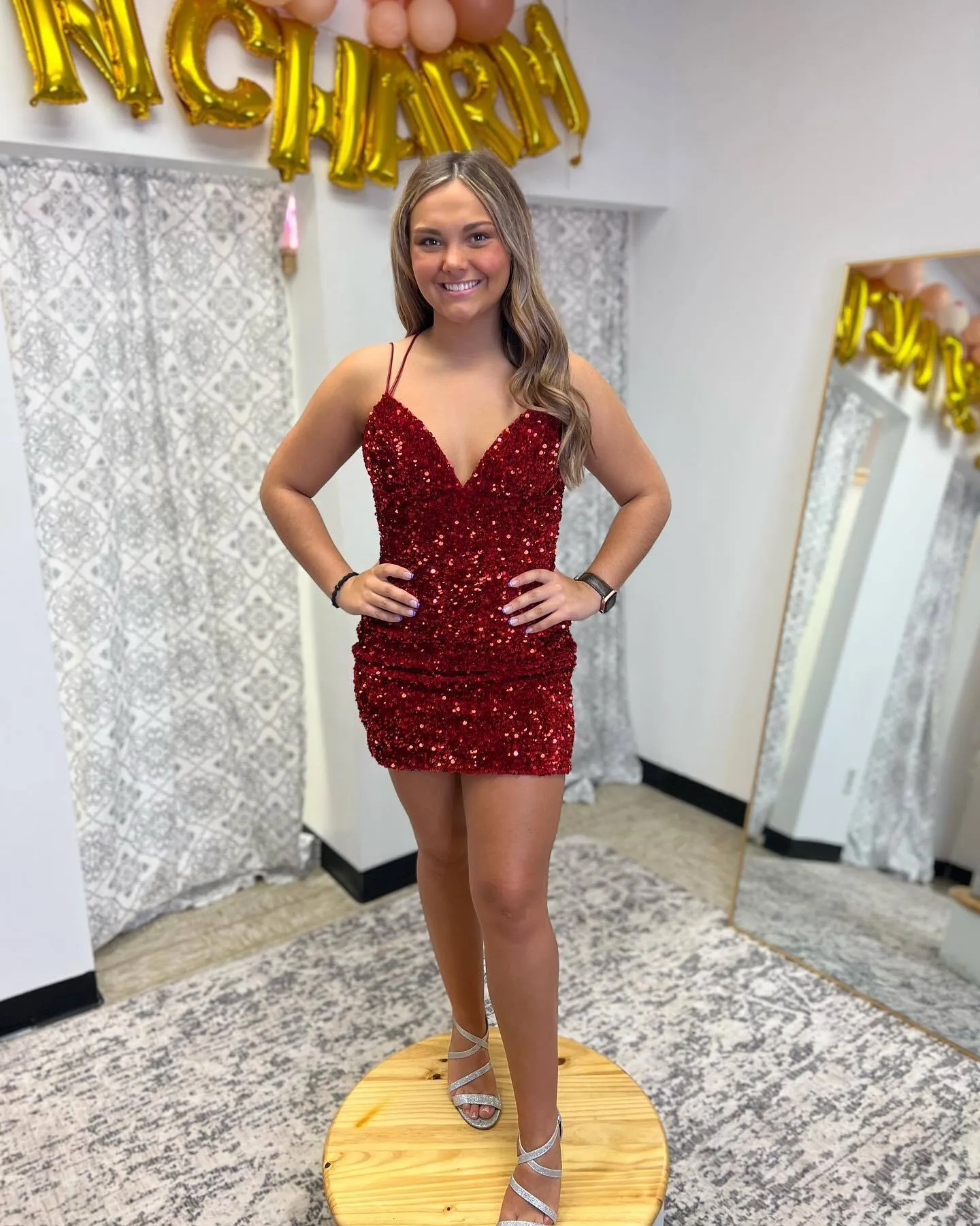Royal Blue Sequin Boydcon Mini Party Dress