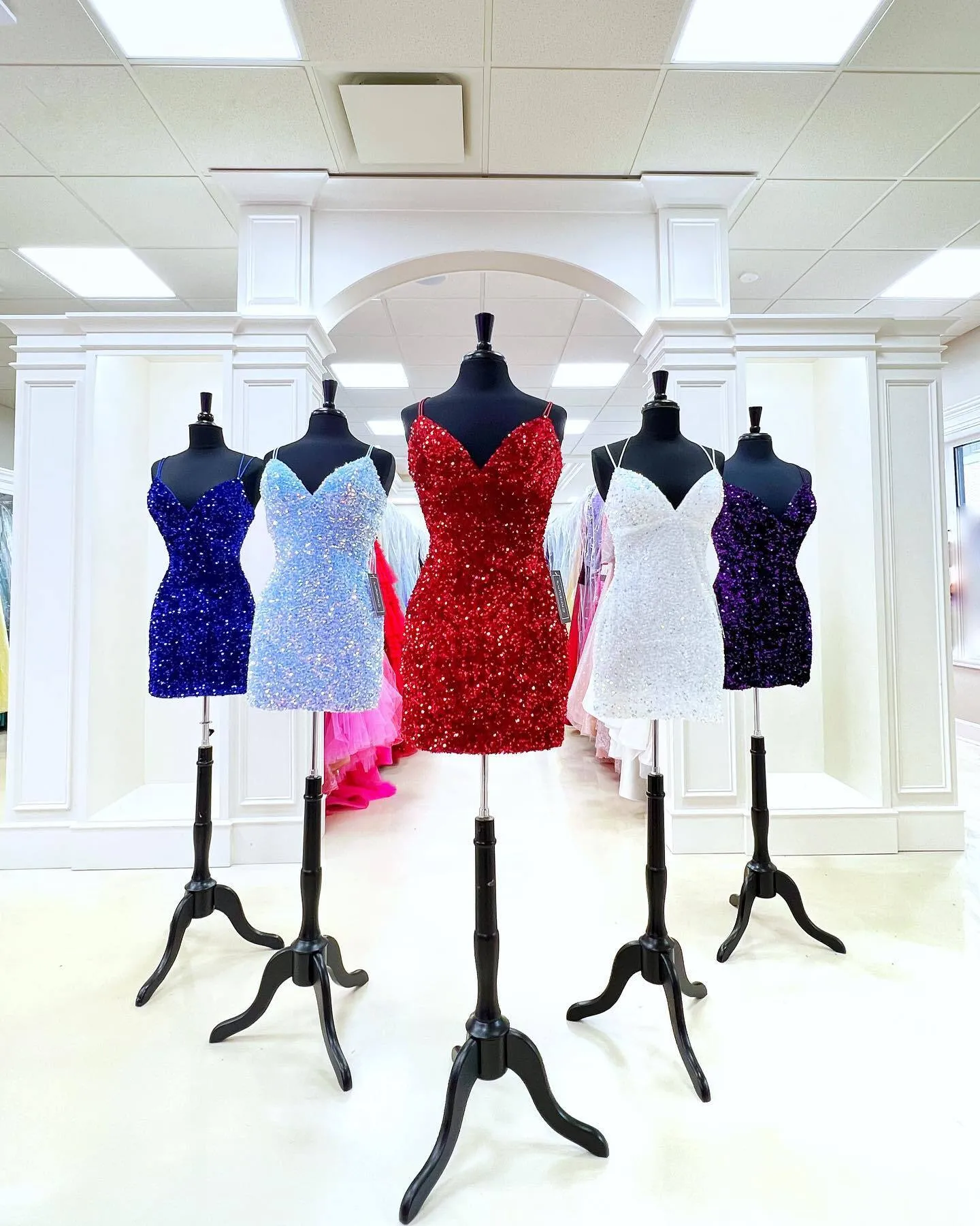 Royal Blue Sequin Boydcon Mini Party Dress