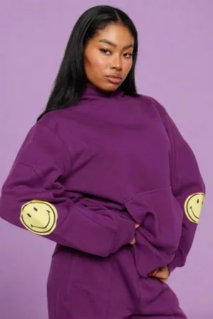 Samii Ryan Smiley® Purple Oversized Hoodie