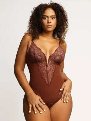 Sara | Plunge Neck Shapewear Bodysuit