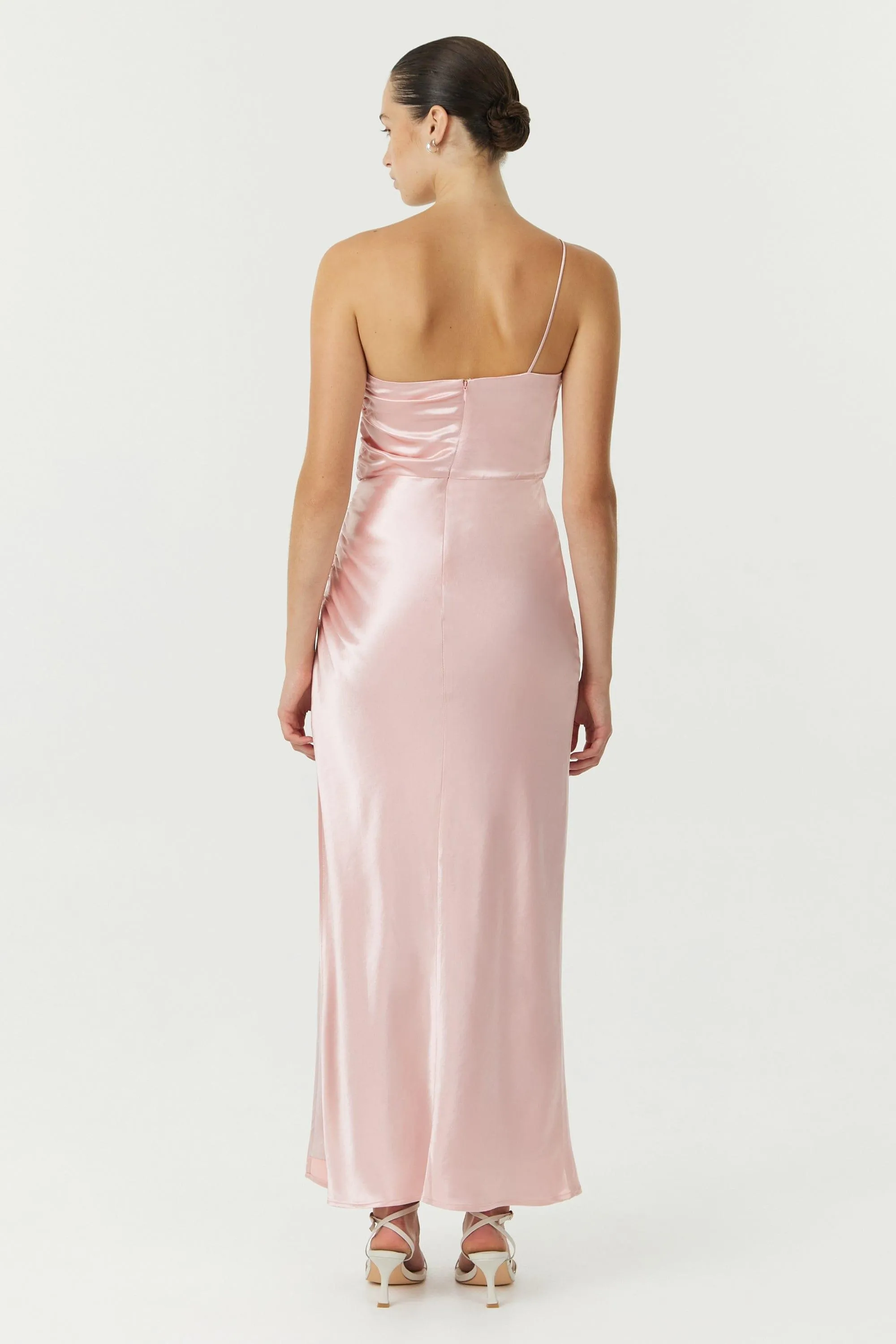 SATIN GATHER ONE SHOULDER DRESS | FAIRY FLOSS