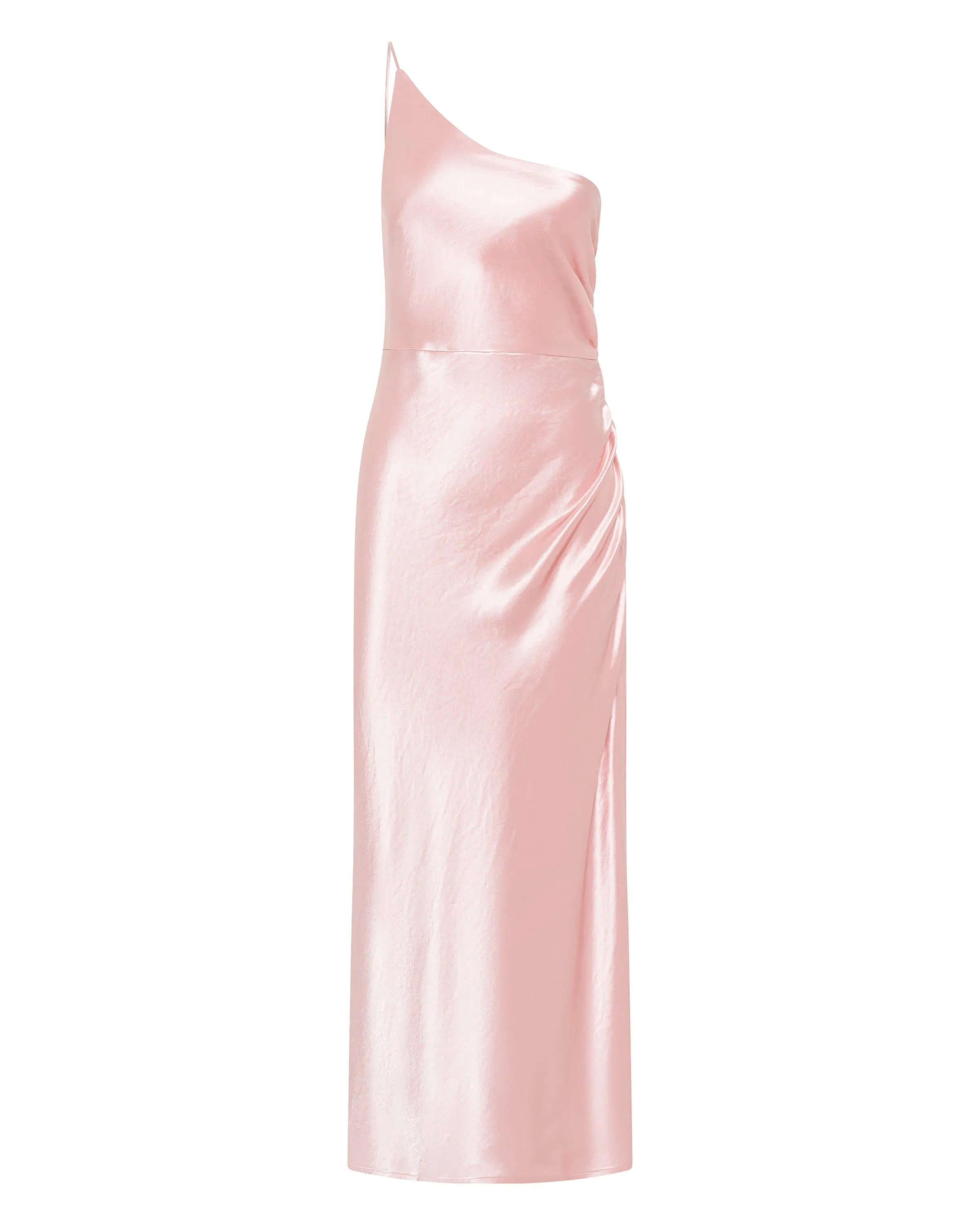 SATIN GATHER ONE SHOULDER DRESS | FAIRY FLOSS