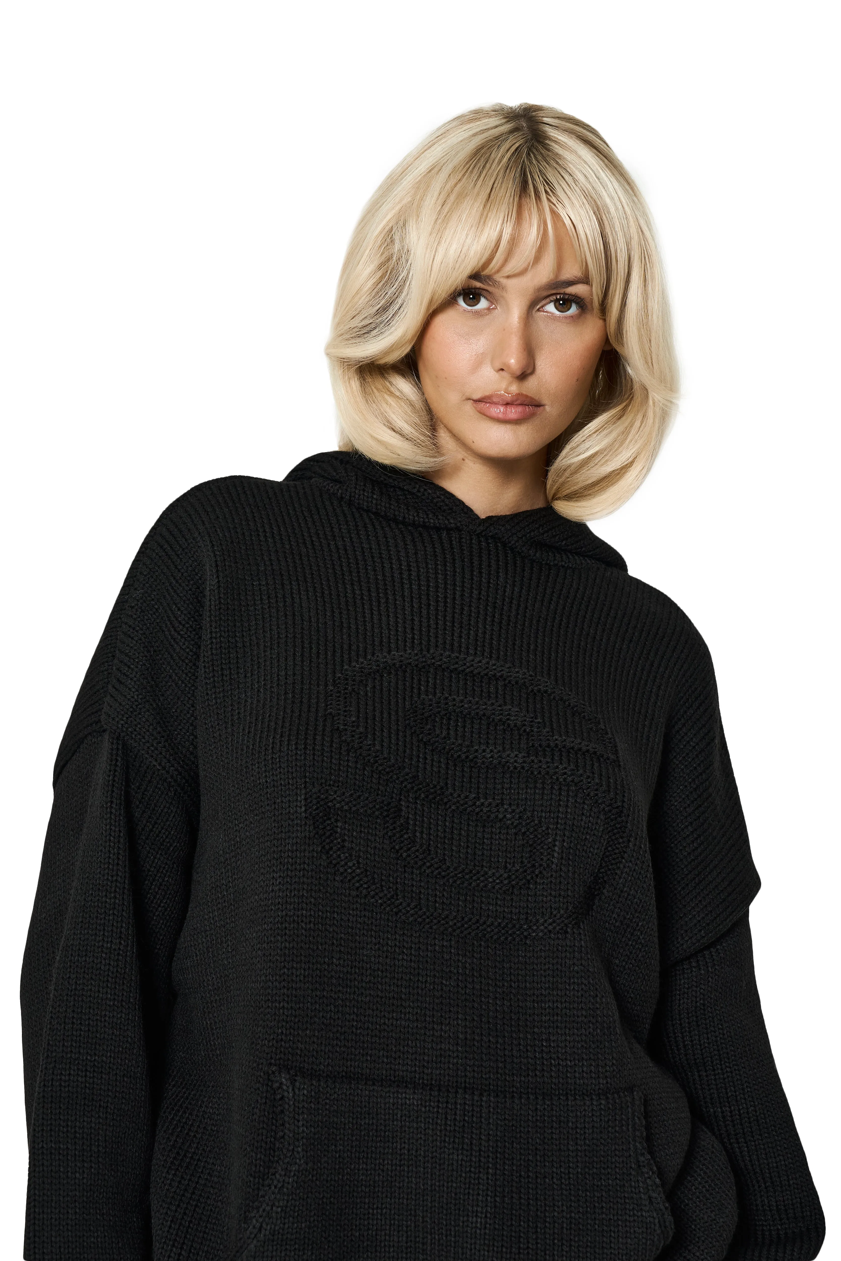 Seekers Knit Hoodie in Raven
