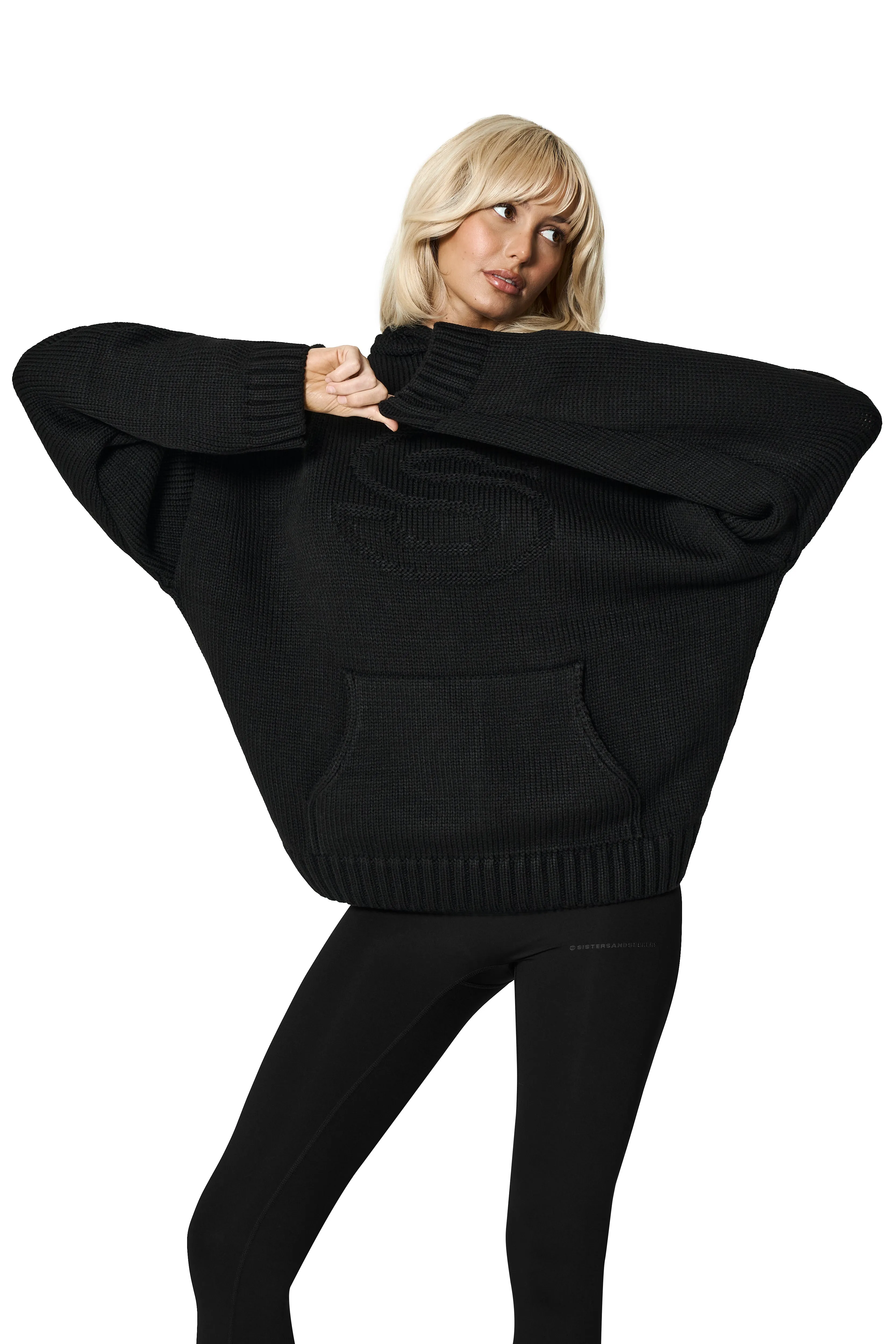 Seekers Knit Hoodie in Raven