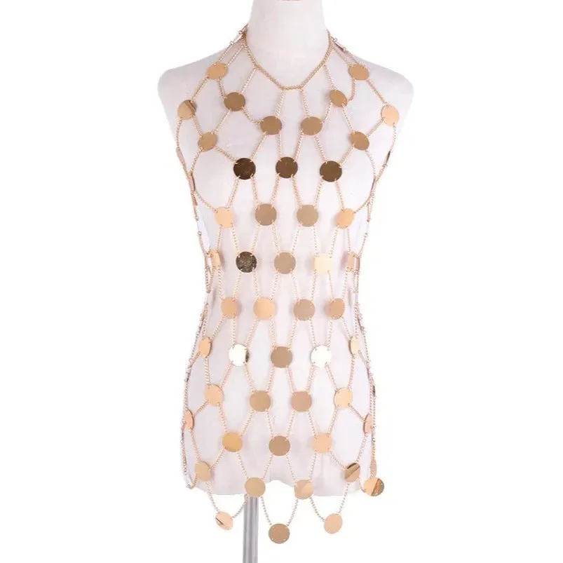 Sequin Body Chain Party Dress