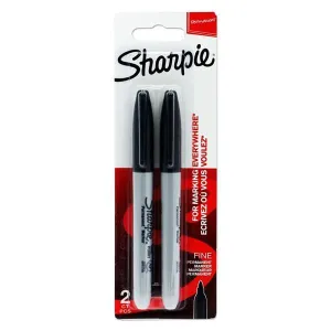 Sharpie - 2 Fine Tip Permanent Markers - Black