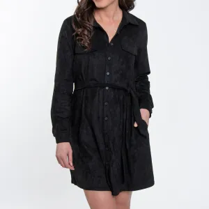 Shiloh Stretch Suede Shirt Dress