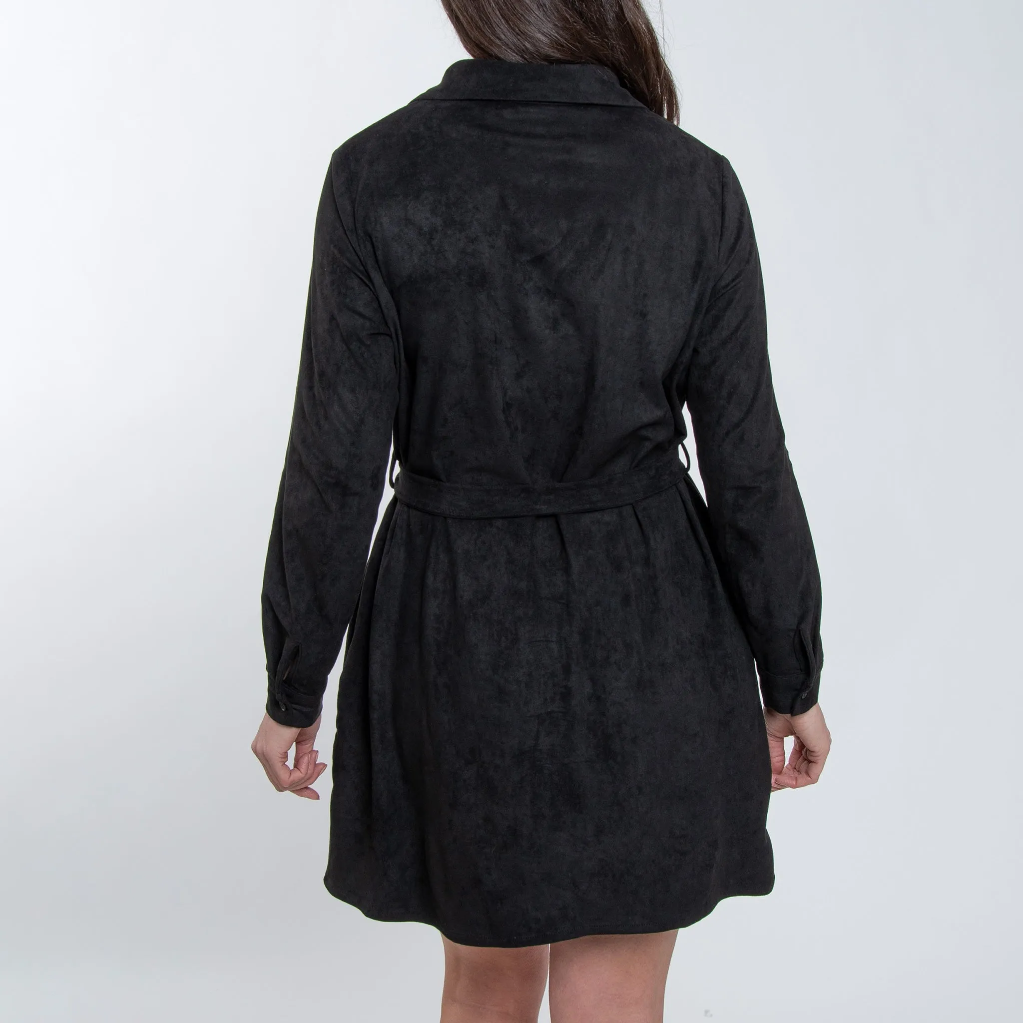 Shiloh Stretch Suede Shirt Dress