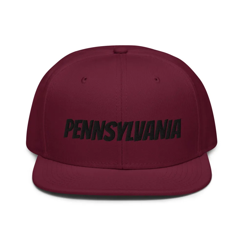 Snapback Hat "1053-0061 Pennsylvania (Black Logo)"