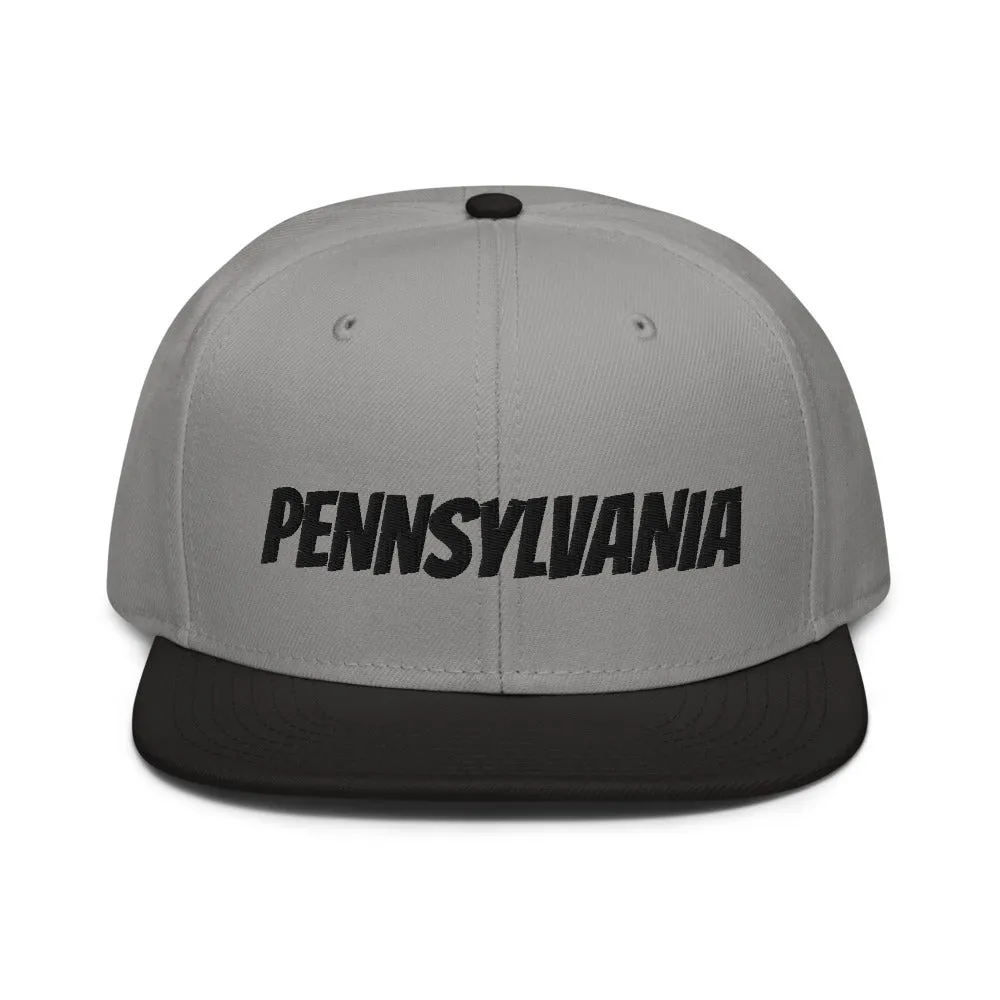 Snapback Hat "1053-0061 Pennsylvania (Black Logo)"