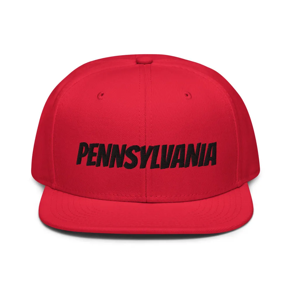 Snapback Hat "1053-0061 Pennsylvania (Black Logo)"