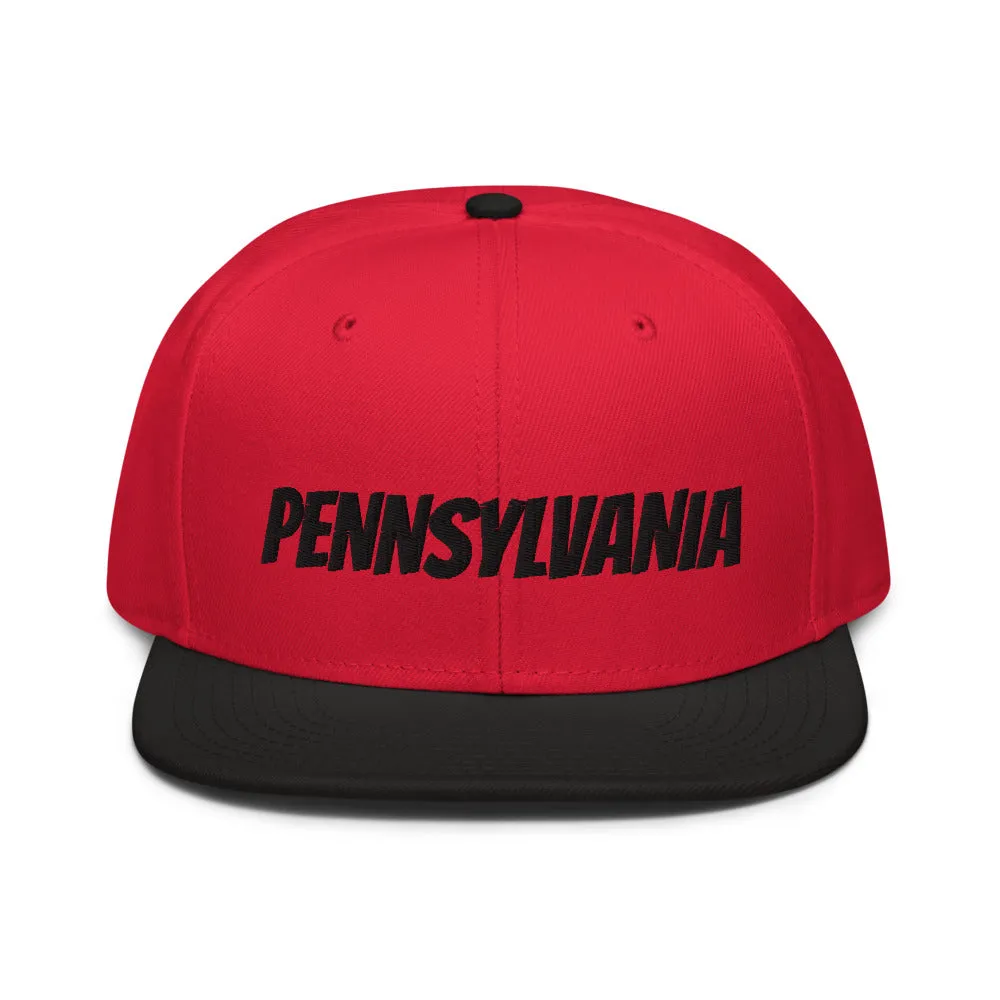 Snapback Hat "1053-0061 Pennsylvania (Black Logo)"