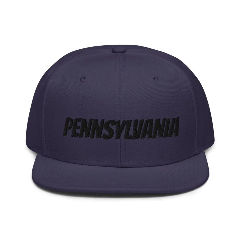 Snapback Hat "1053-0061 Pennsylvania (Black Logo)"