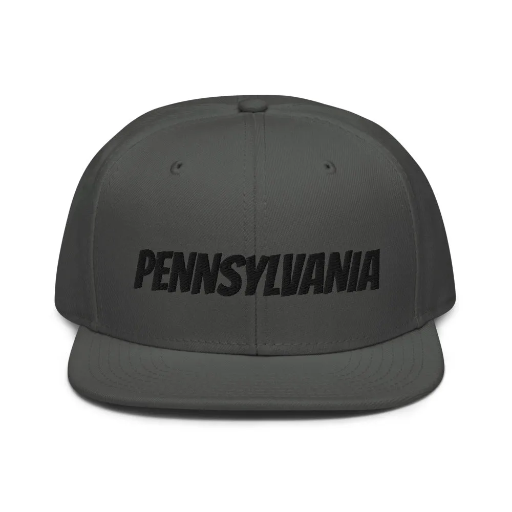 Snapback Hat "1053-0061 Pennsylvania (Black Logo)"