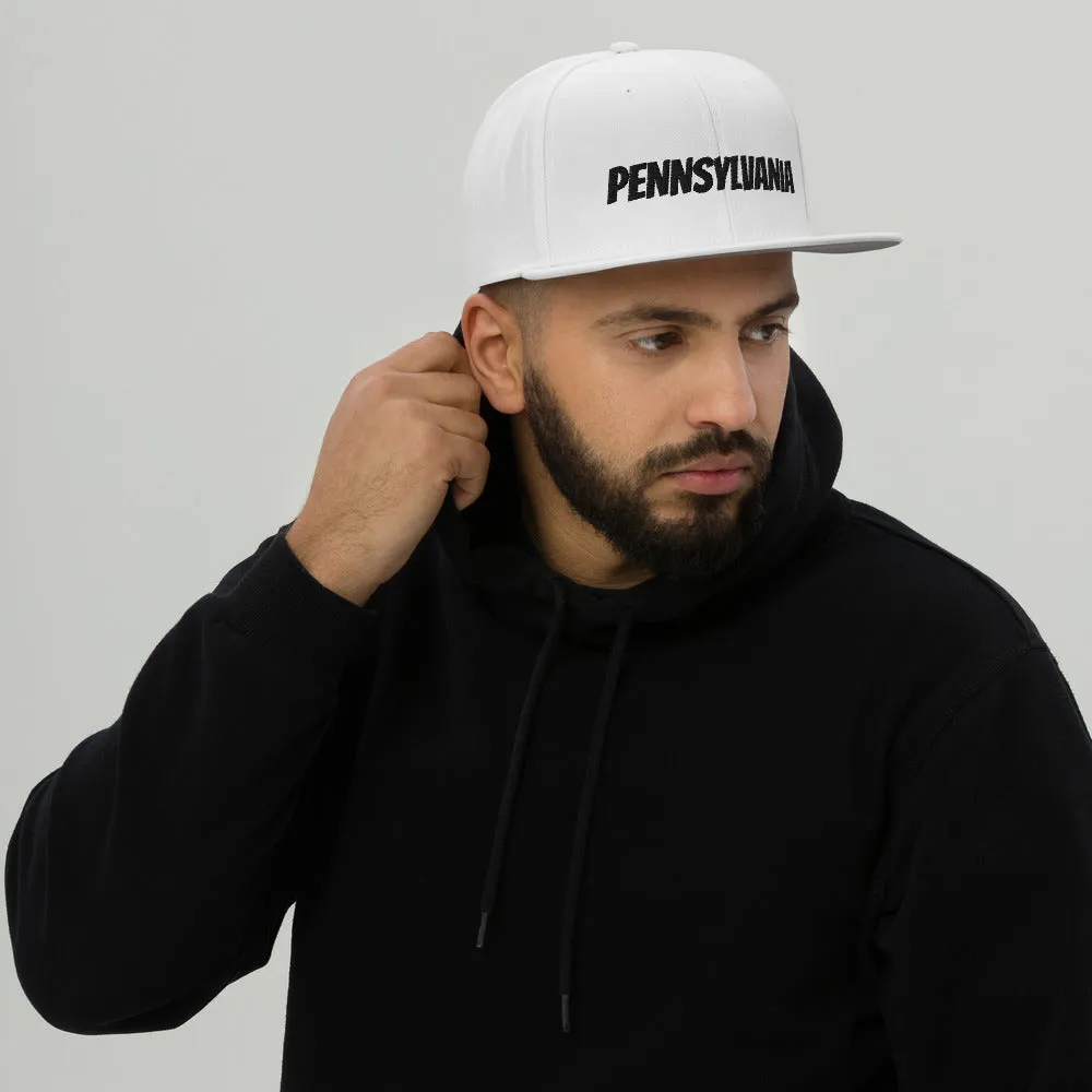 Snapback Hat "1053-0061 Pennsylvania (Black Logo)"
