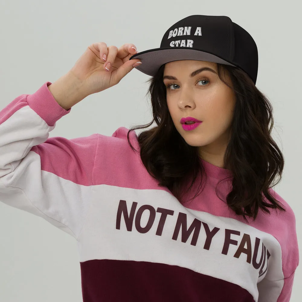 Snapback Hat "2052-0151 Born A Star (White Logo)"