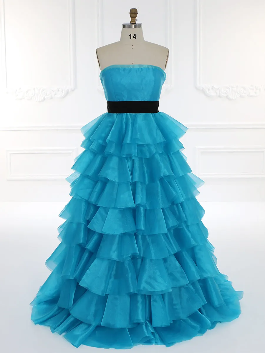 Soft Organza Tiered Colorful Wedding Dresses Floor Length YEWEN YW230426-1