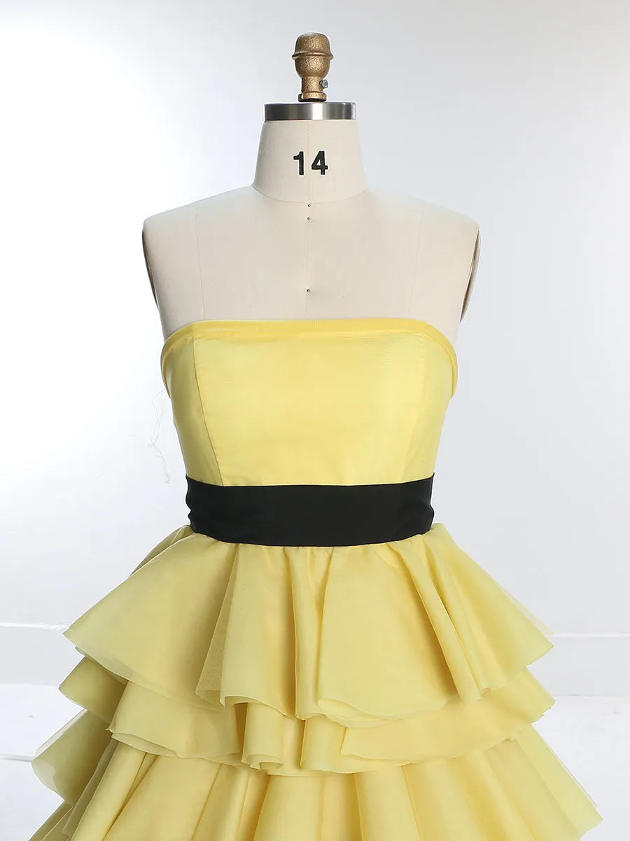 Soft Organza Tiered Colorful Wedding Dresses Floor Length YEWEN YW230426-1