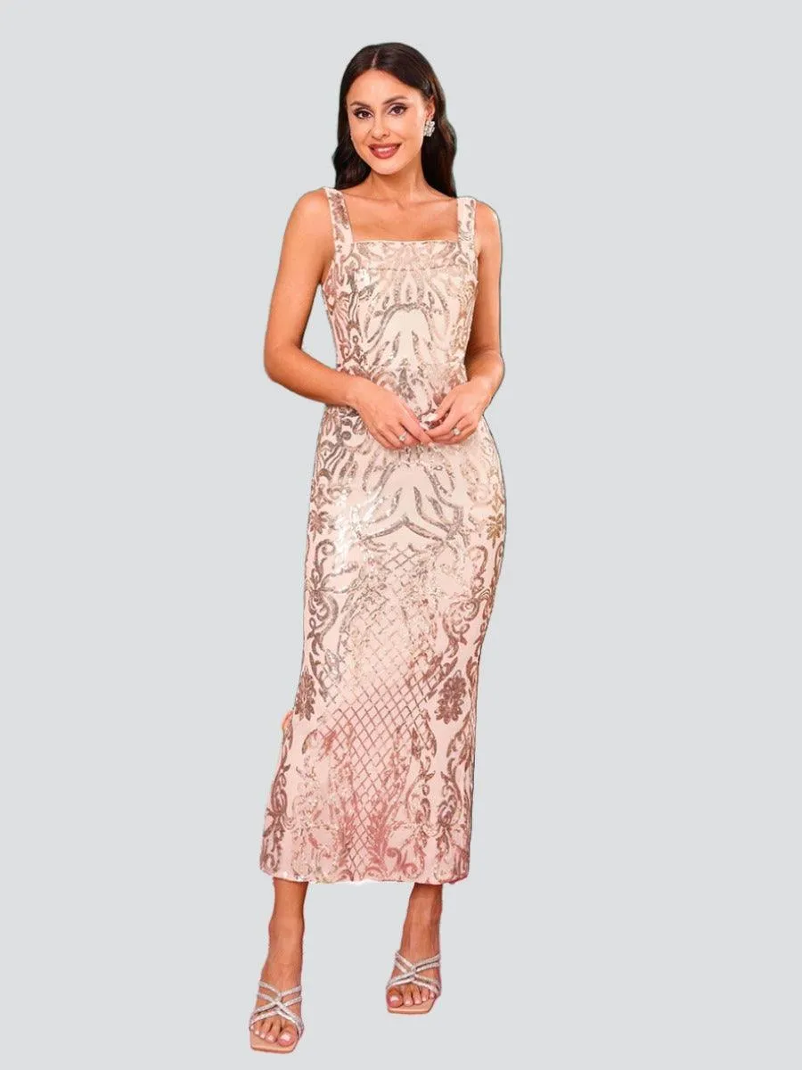 Square Neck Split Cocktail Dress RD50152