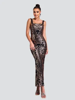 Square Neck Split Cocktail Dress RD50152