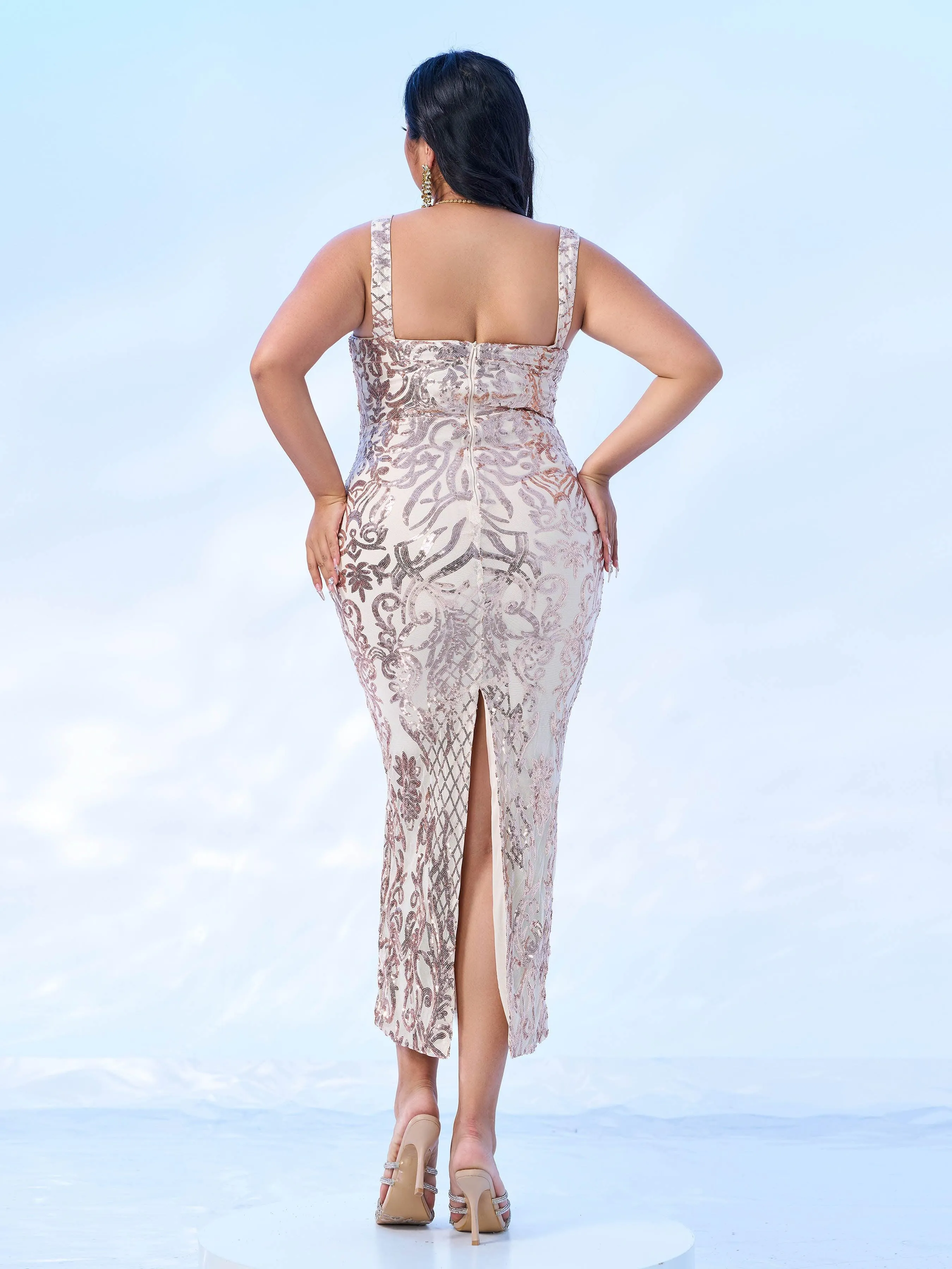 Square Neck Split Cocktail Dress RD50152