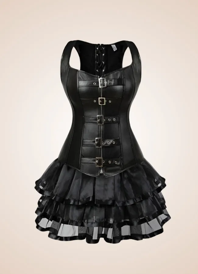 Steampunk Leather Overbust Dress