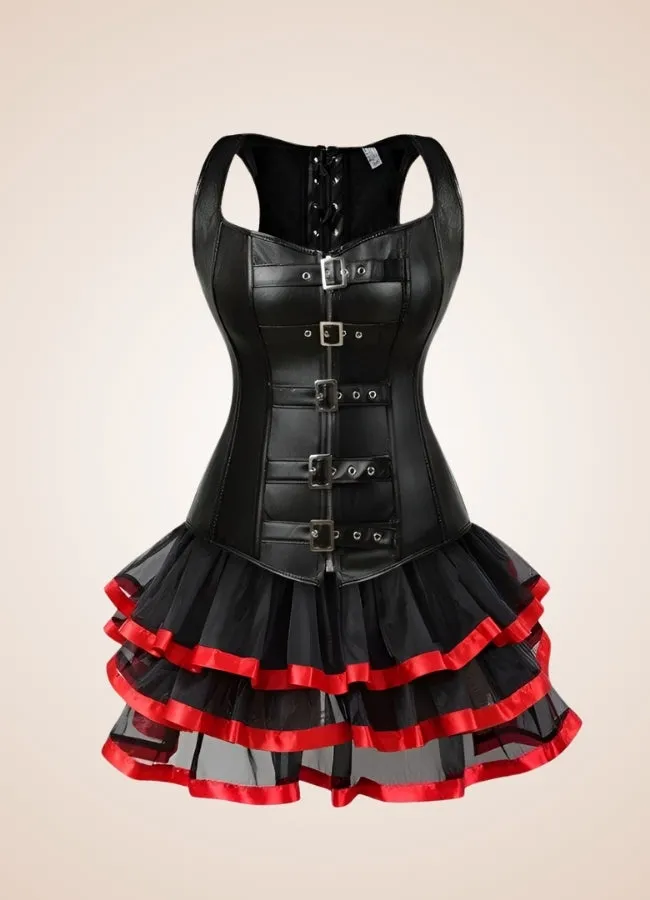 Steampunk Leather Overbust Dress