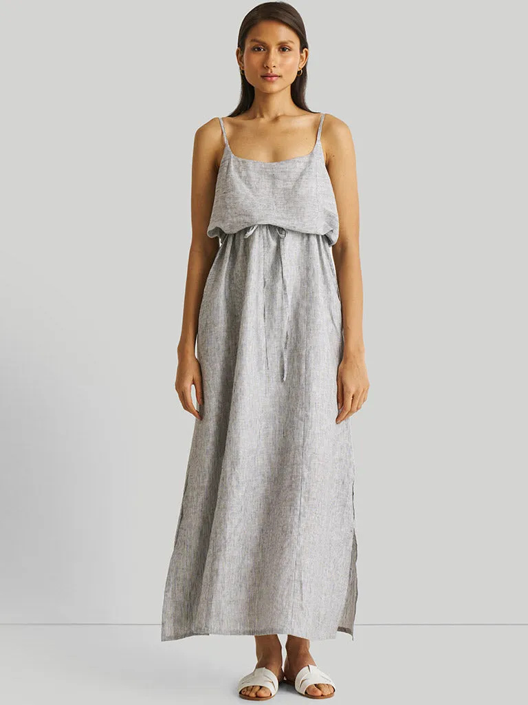 Strappy Pin Striped Maxi Dress