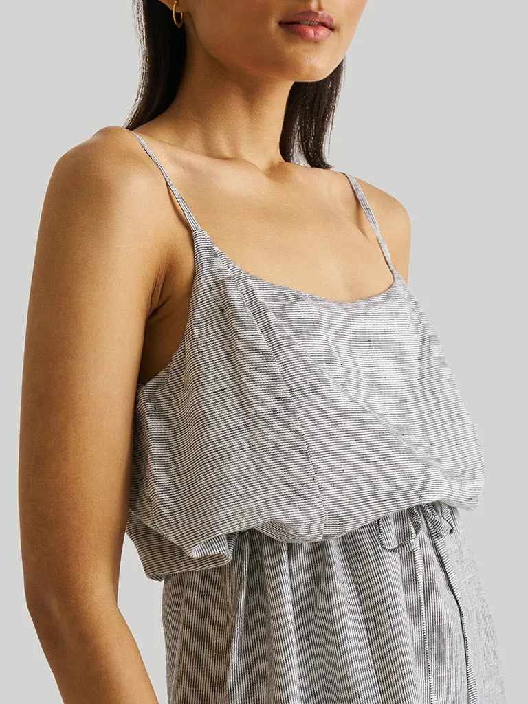 Strappy Pin Striped Maxi Dress