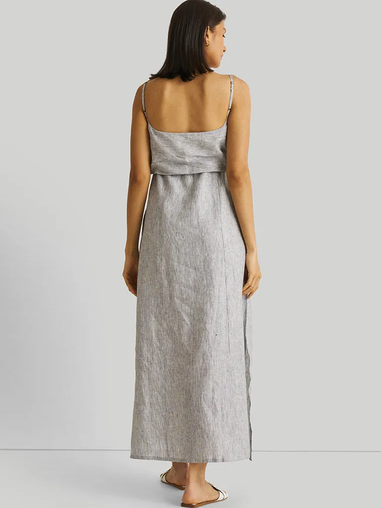 Strappy Pin Striped Maxi Dress