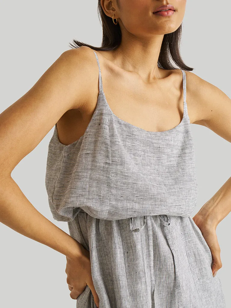 Strappy Pin Striped Maxi Dress