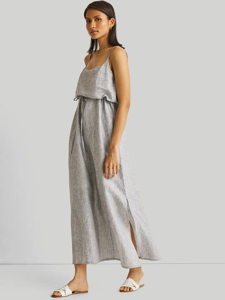 Strappy Pin Striped Maxi Dress