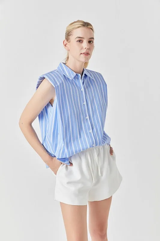 Stripe Power Shoulder Shirt