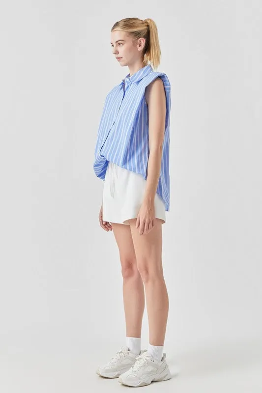 Stripe Power Shoulder Shirt
