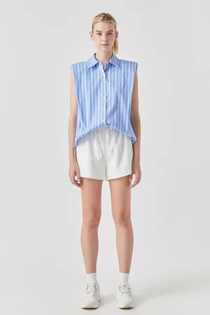 Stripe Power Shoulder Shirt