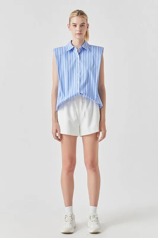 Stripe Power Shoulder Shirt