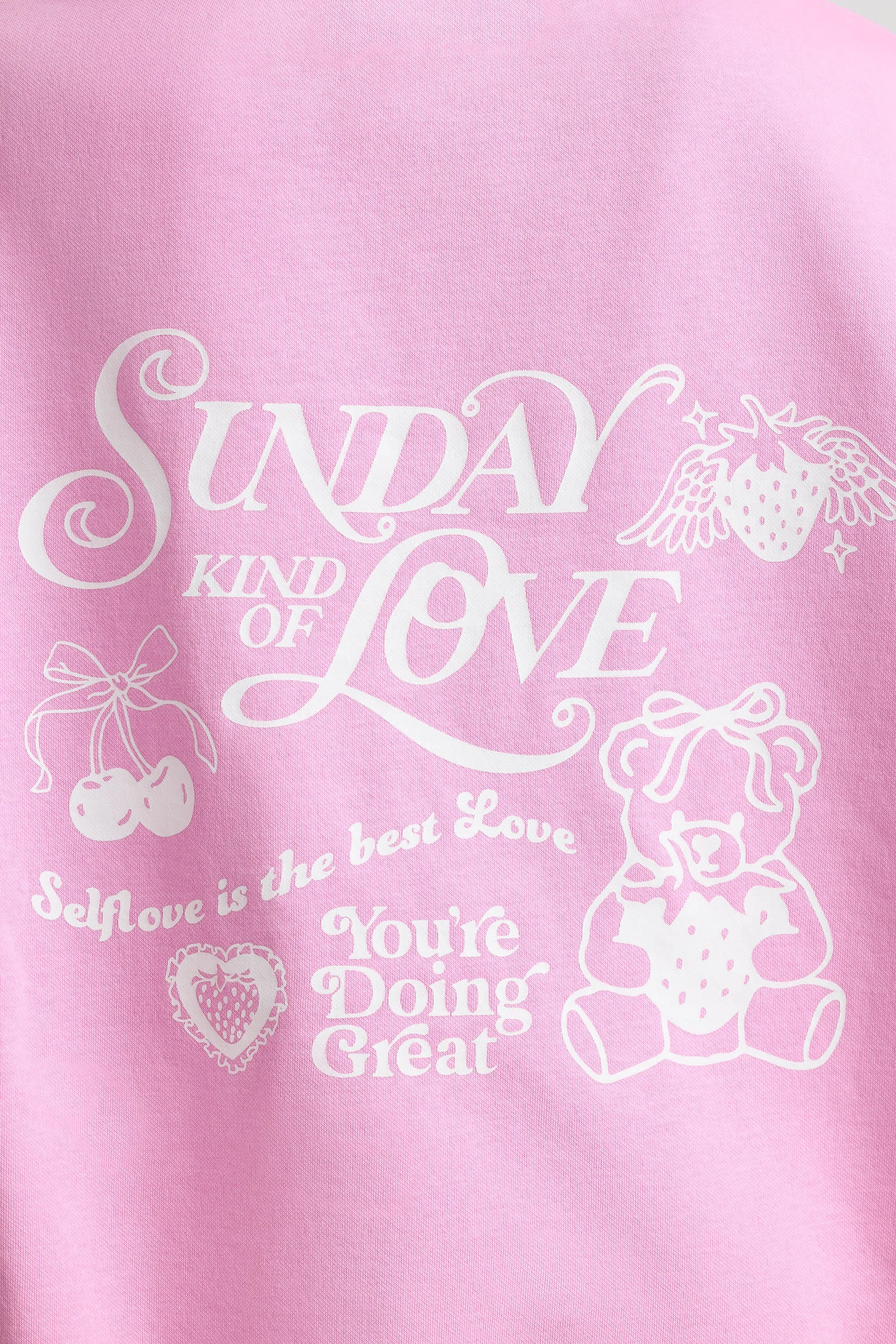 Sunday Love - Oversized Hoodie in Bubblegum Pink