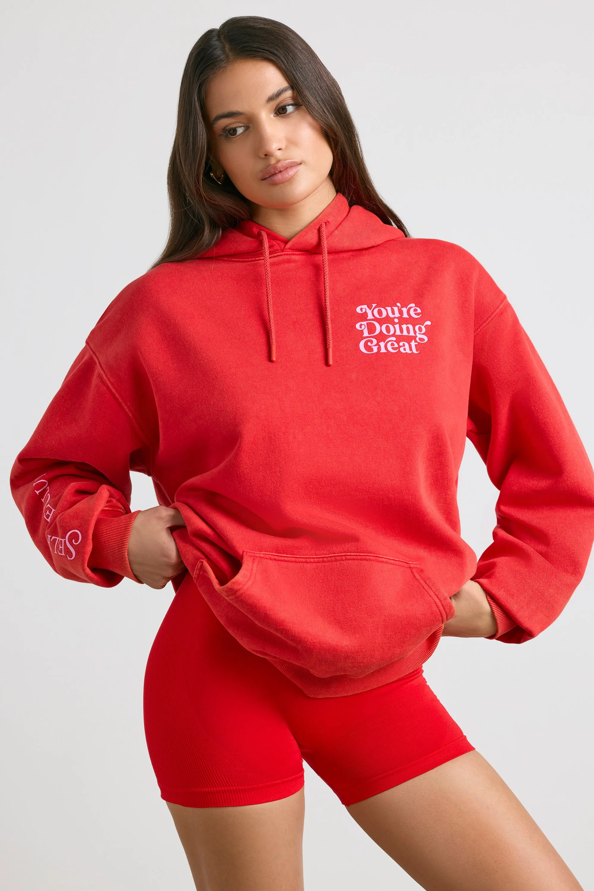 Sunday Love - Oversized Hoodie in Red