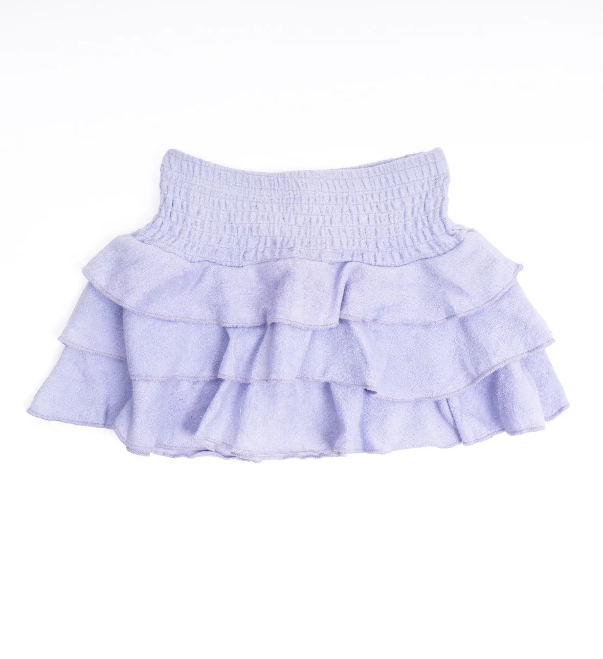 Terry Smocked Skirt, Purple