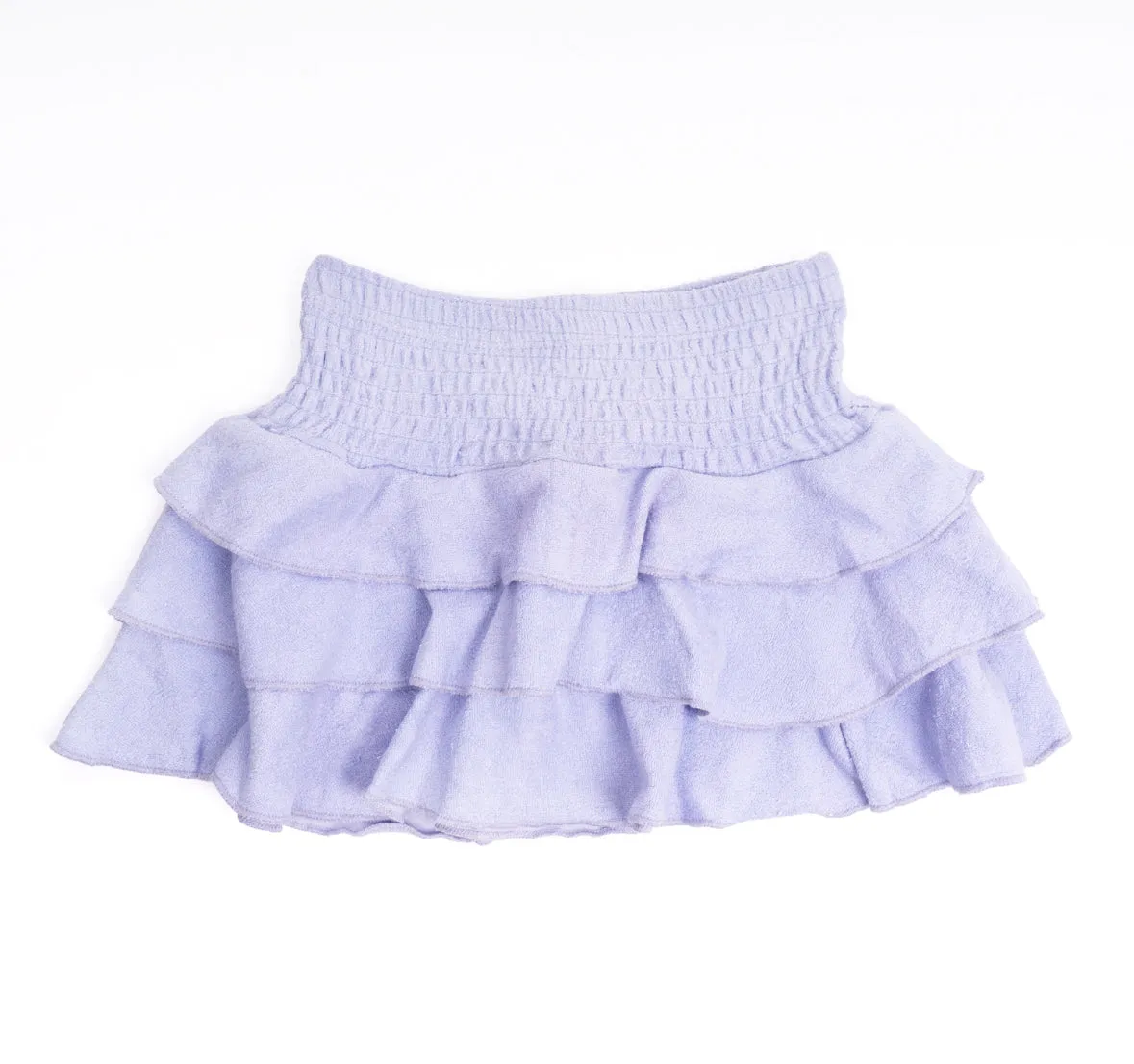 Terry Smocked Skirt, Purple
